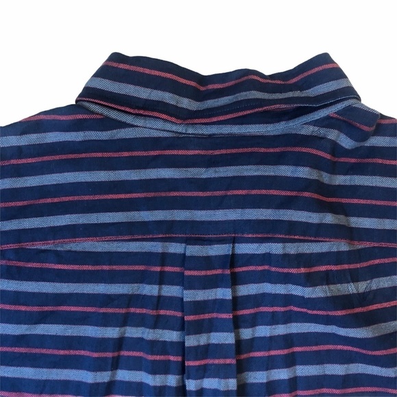 Vineyard Vines Men's Large Slim Longshore Blue Striped Button Down Shirt - Picture 7 of 7